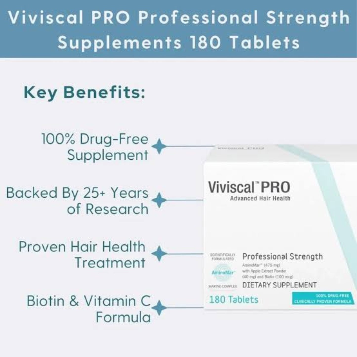 Viviscal Pro Advanced Hair Growth Support Supplement 180 Tablets