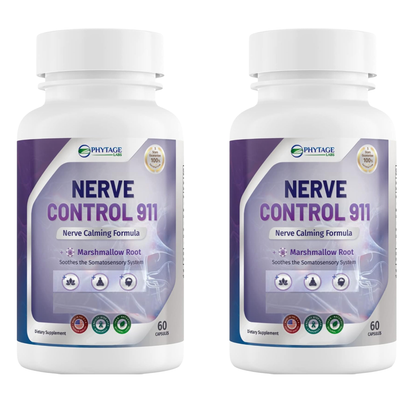 PhytAge Labs Nerve Control 911 – Nerve Calming Formula with Marshmallow Root | 60 Capsules