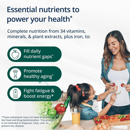 Metagenics PhytoMulti Daily Wellbeing Multivitamin with Iron – 60 Tablets | Plant-Based Cellular Health Support