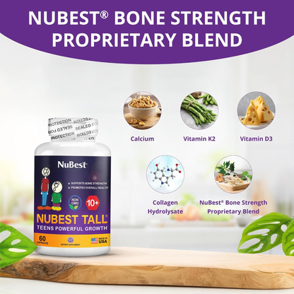 NuBest Tall 10+ Teens Powerful Growth Formula - 60 Capsules | Bone Strength and Overall Health Support