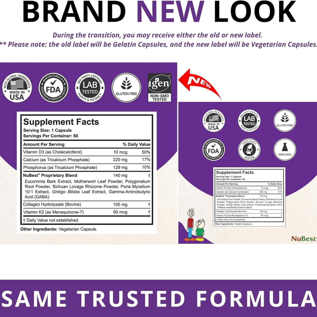 NuBest Tall 10+ Teens Powerful Growth Formula - 60 Capsules | Bone Strength and Overall Health Support