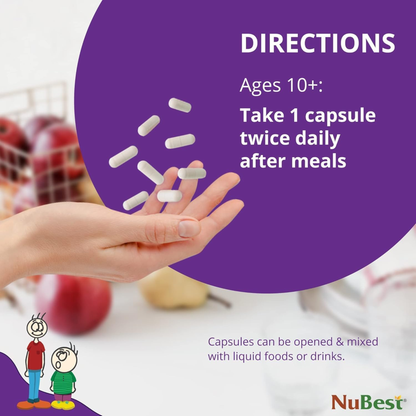 NuBest Tall 10+ Teens Powerful Growth Formula - 60 Capsules | Bone Strength and Overall Health Support