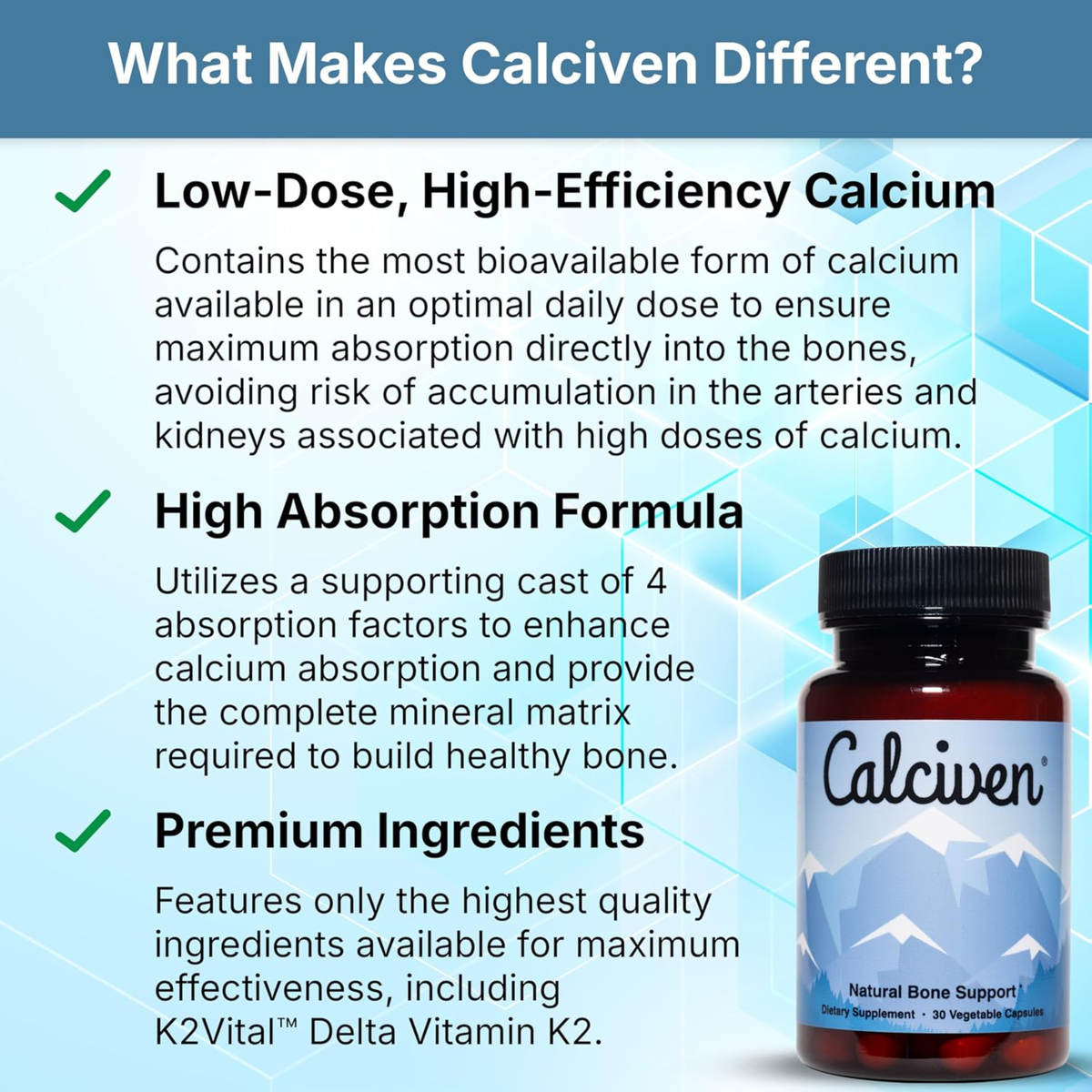 Calciven Natural Bone Support Supplement, Vegetarian, Gluten-Free