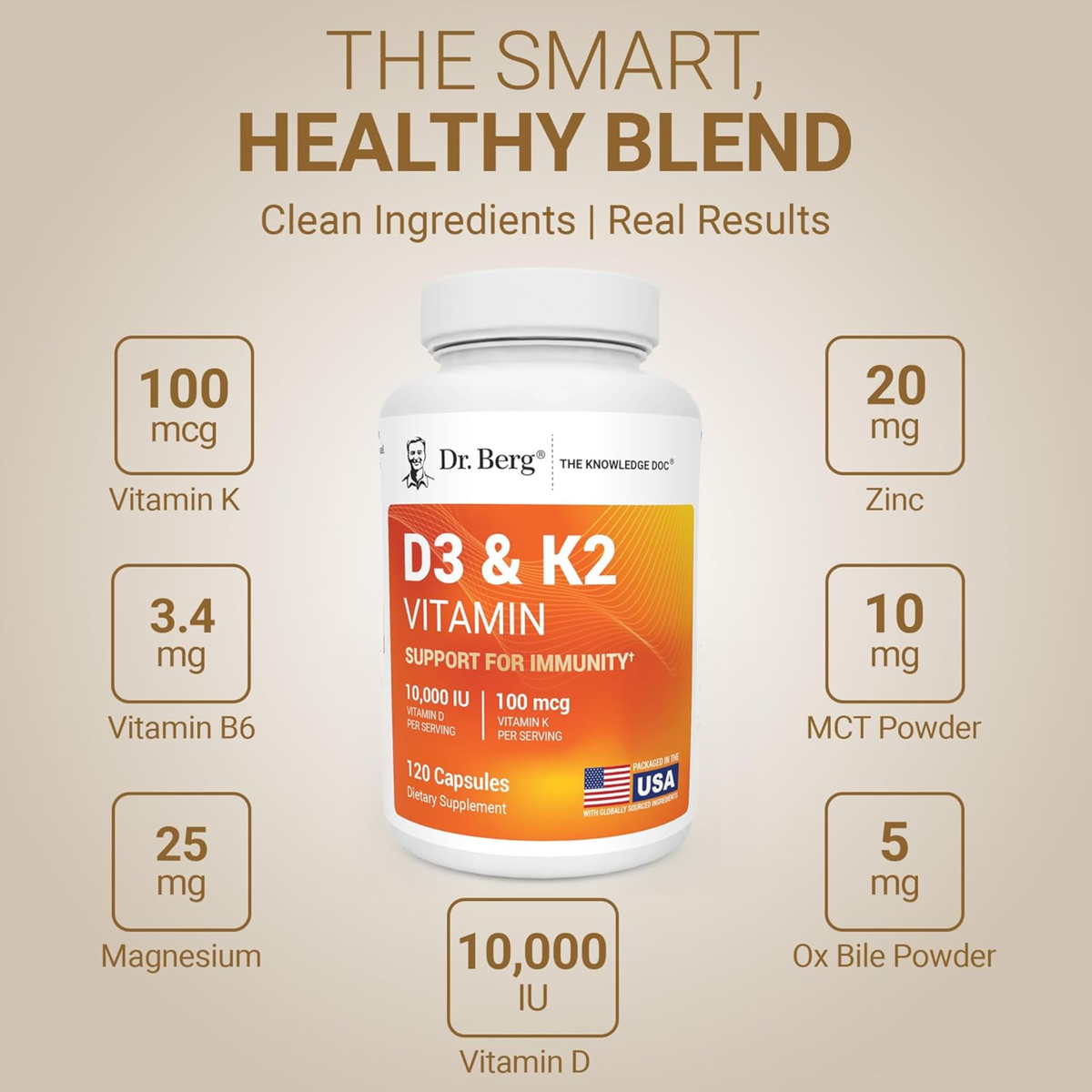 Dr. Berg Maximum Strength 7-in-1 Vitamin D3 K2