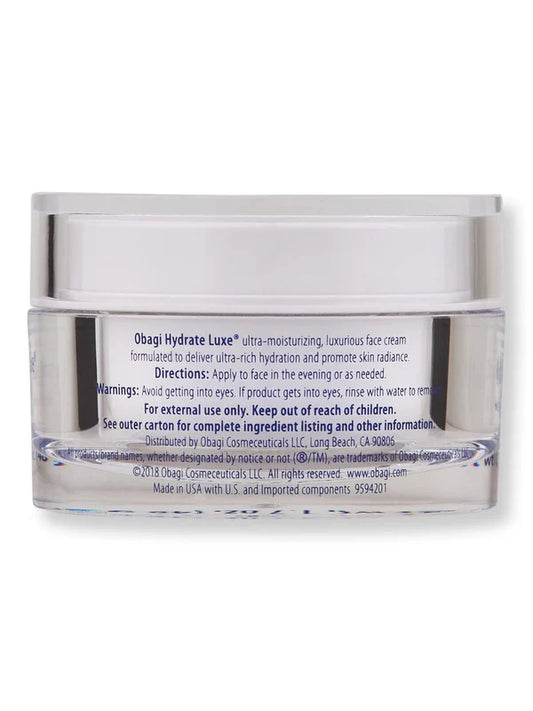 Obagi Hydrate Luxe Moisture Rich Cream – 1.7 oz / 48 g | Intense Hydration & Anti-Aging Night Cream