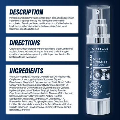 Particle 6-in-1 Face Cream for Men, Daily Hydrating Moisturizer 1.7 fl oz